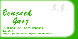 benedek gasz business card